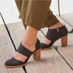 NEW NWT TOMS Milan Closed Toe Heels w/ Zipper Foam Insole Womens Black Size 12